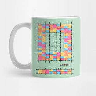 Mydoku_010_H001_003_F: Sudoku, Sudoku coloring, logic, logic puzzle, holiday puzzle, fun, away from screen, Mug